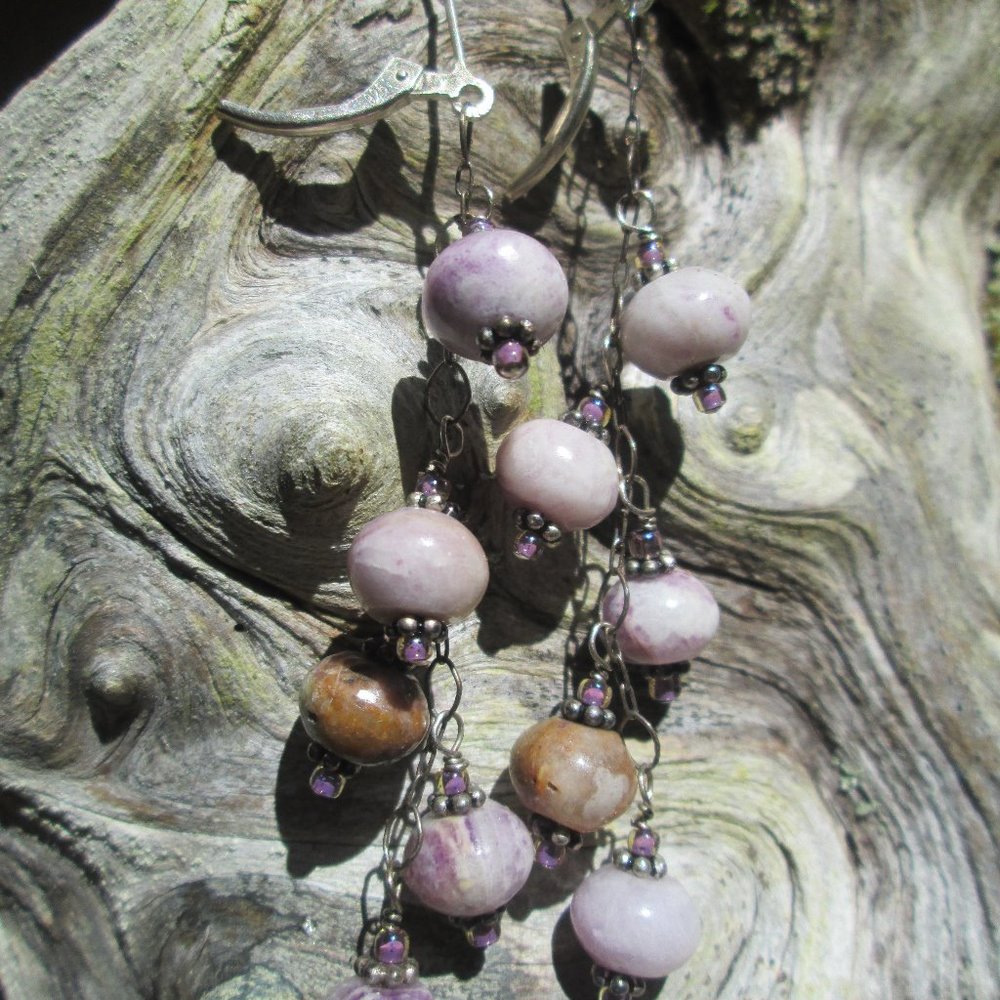 Lepidolite chrystal earrings